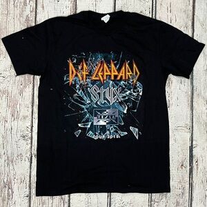 Def Leppard Rock n Roll Heavy Metal 2015 Tour Styx Tesla Concert Crewneck Tee